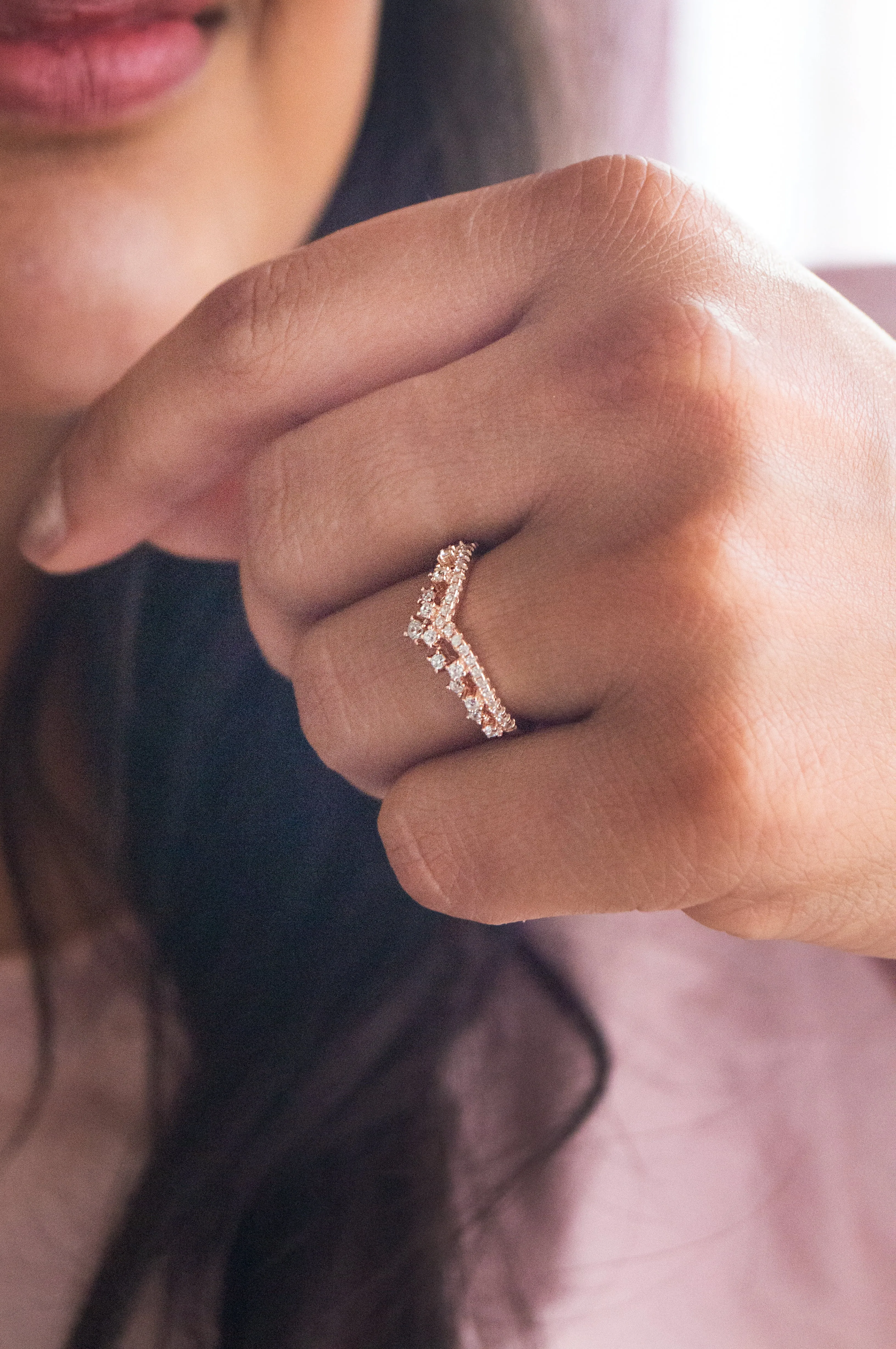 Fairy Crown Rose Gold Plated Sterling Silver Ring