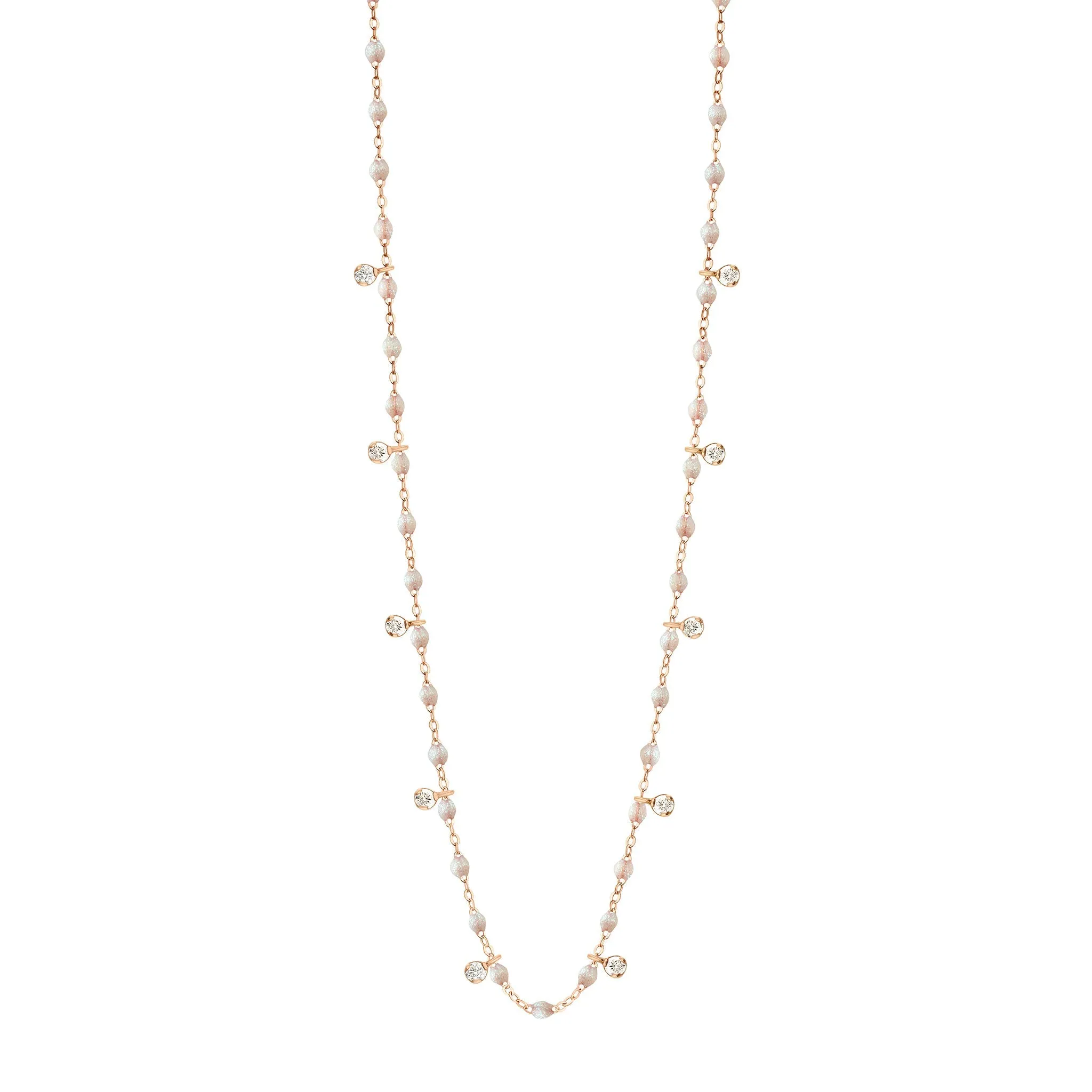 Gigi Supreme Classic 10 Diamond Necklace, Opal, Rose Gold, 23.6"