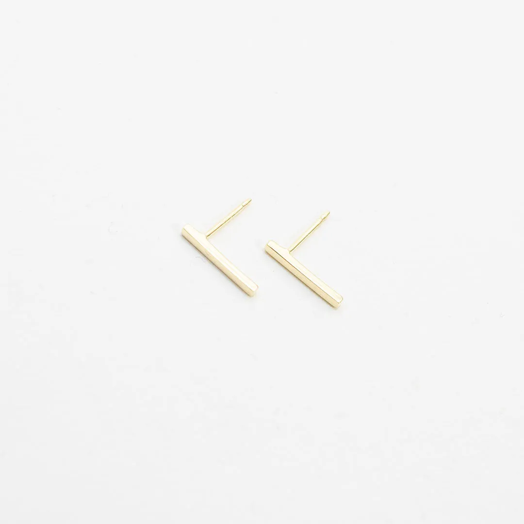 Gold Vermeil Bar Studs