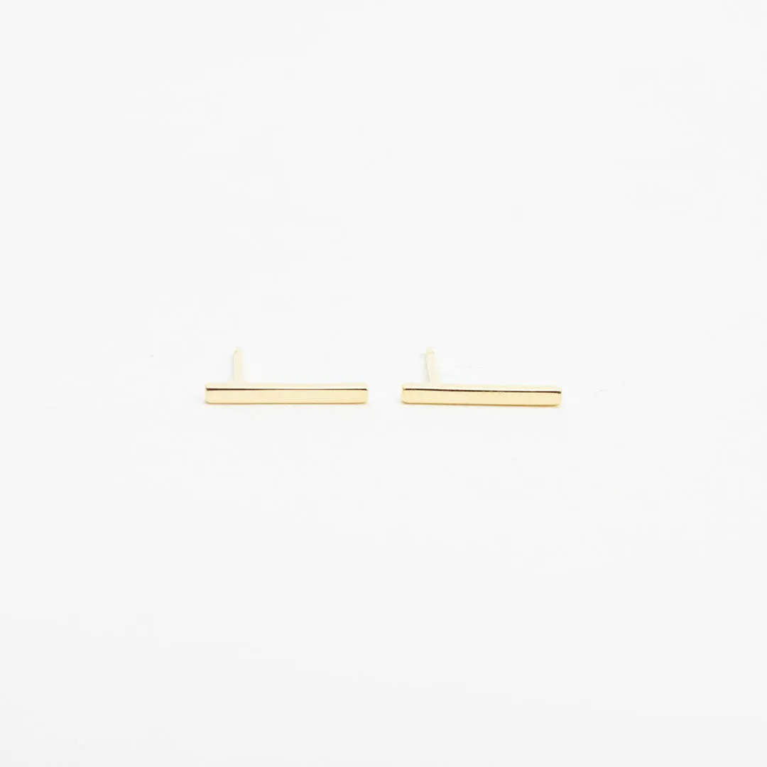 Gold Vermeil Bar Studs