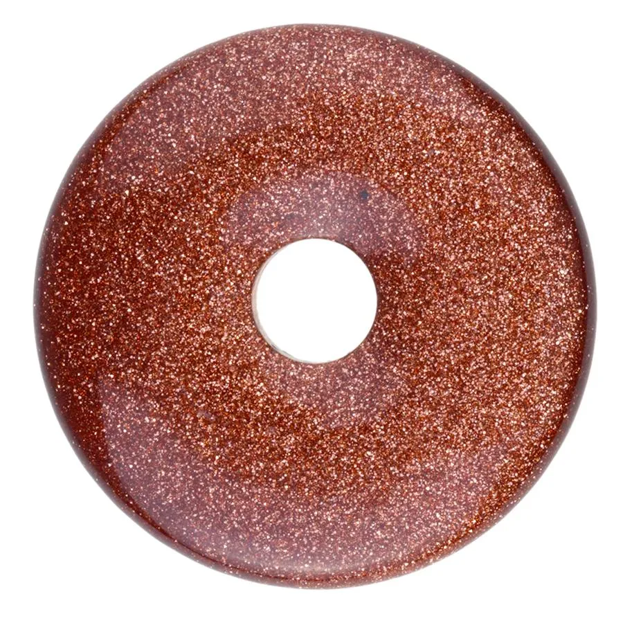 Goldstone 40mm Donut Pendant