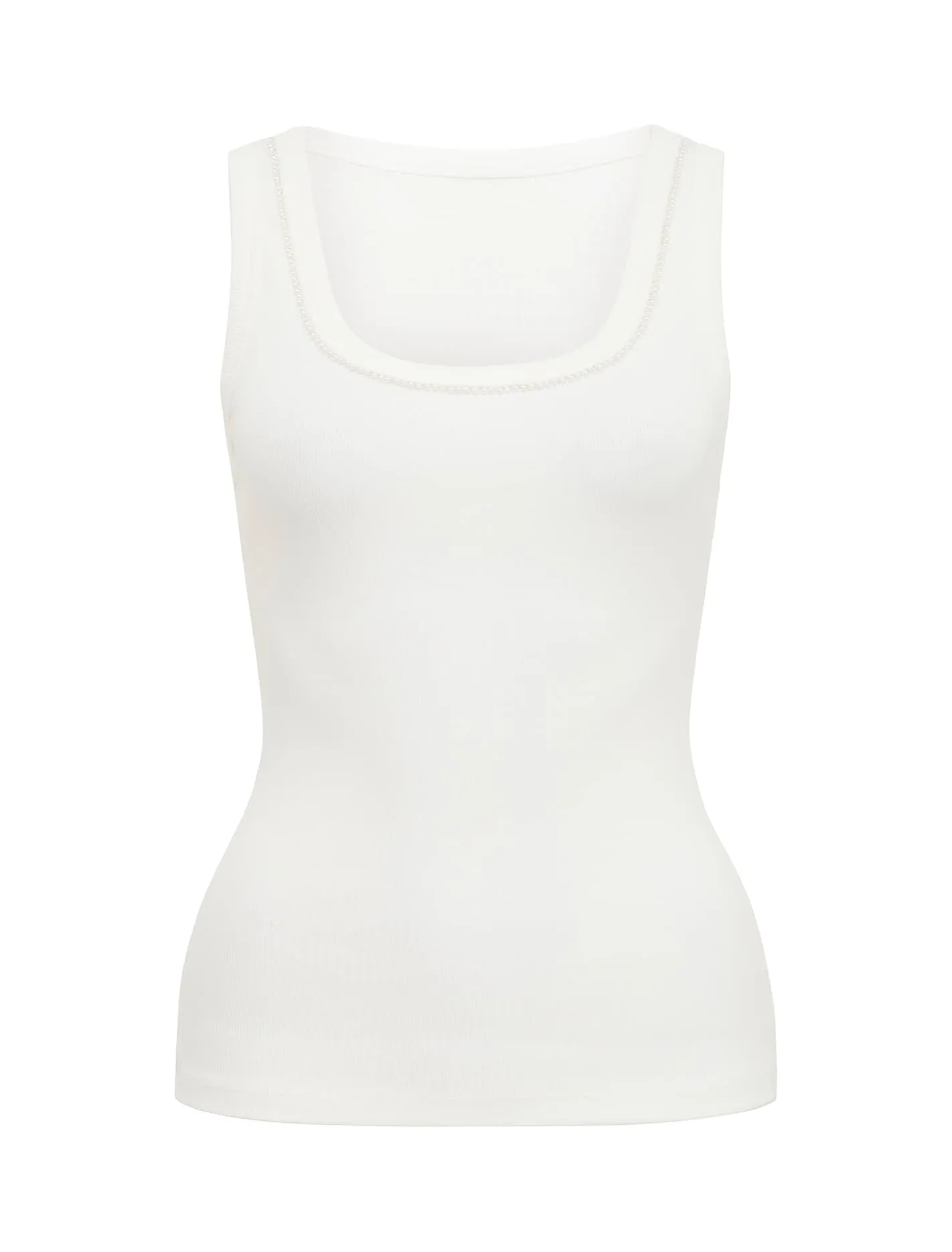 Hemera Pearl Neck Trim Tank Top