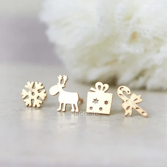 Holiday studs / set of 4 pieces