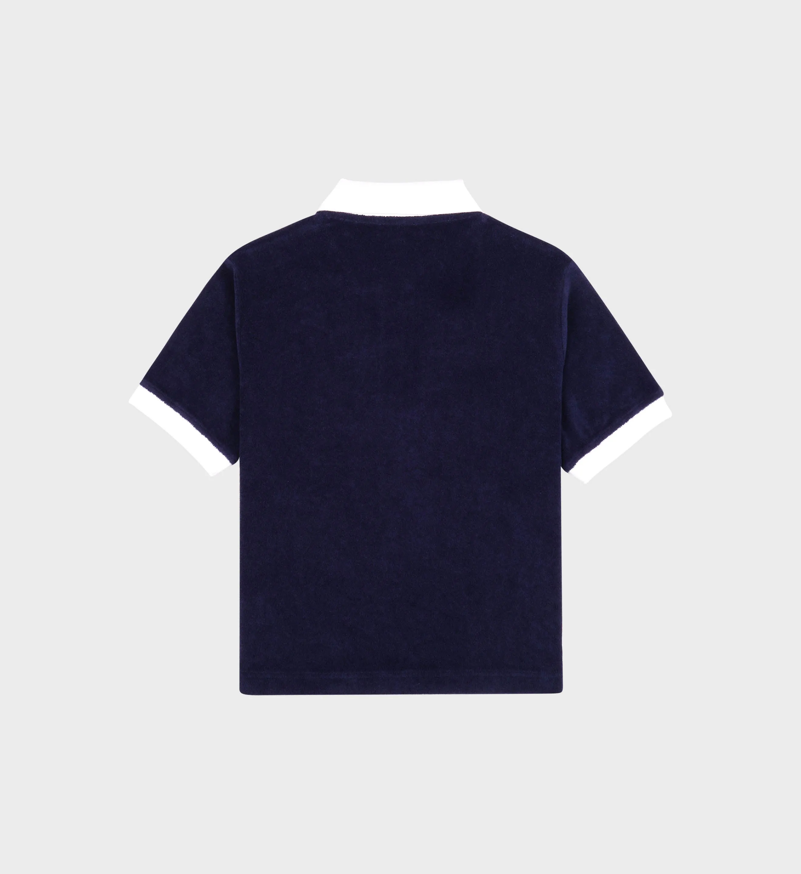 Italic Logo Terry Polo - Navy/White