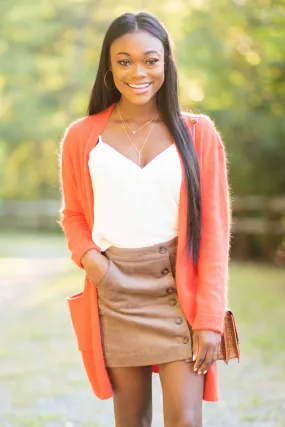 It's All Love Orange Knit Cardigan