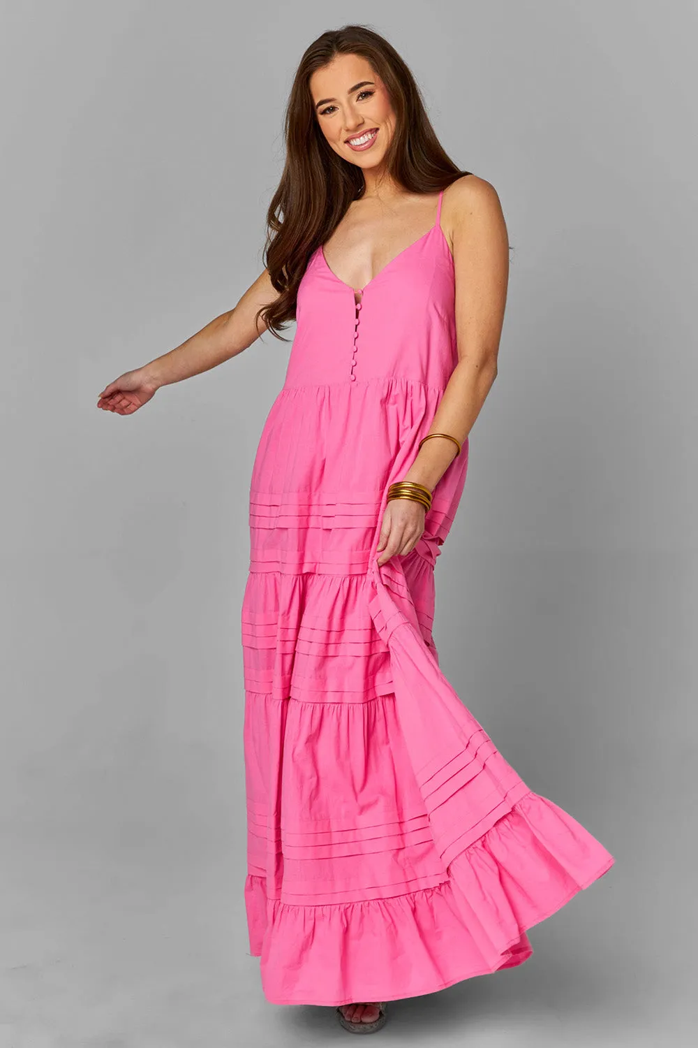 Jaxon Tiered Maxi Dress - Pink