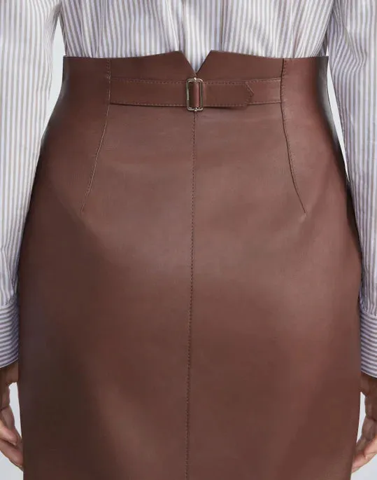 LAMBSKIN LEATHER PENCIL SKIRT