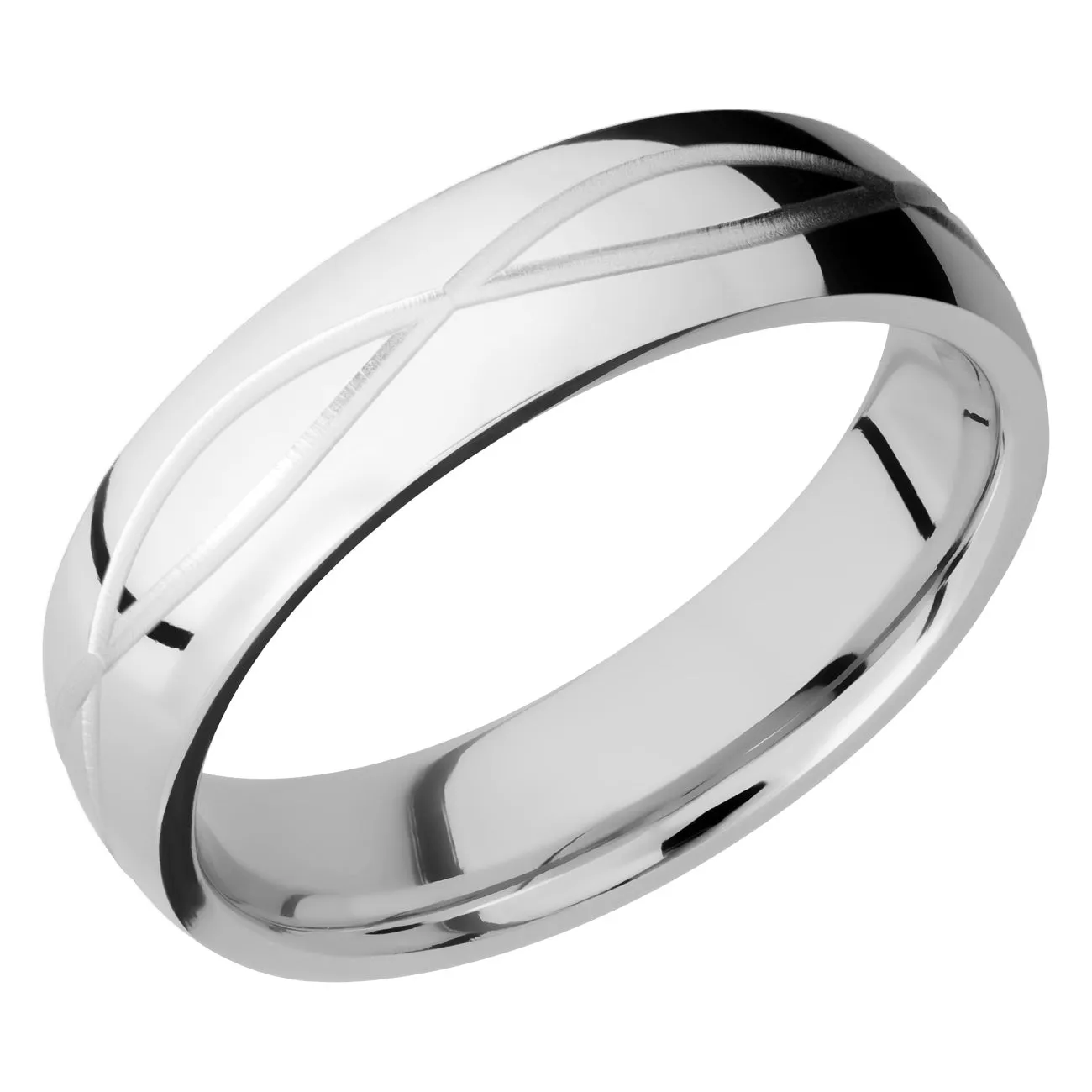 Lashbrook 6MM Cobalt Chrome Wedding Band with an Infinity Pattern