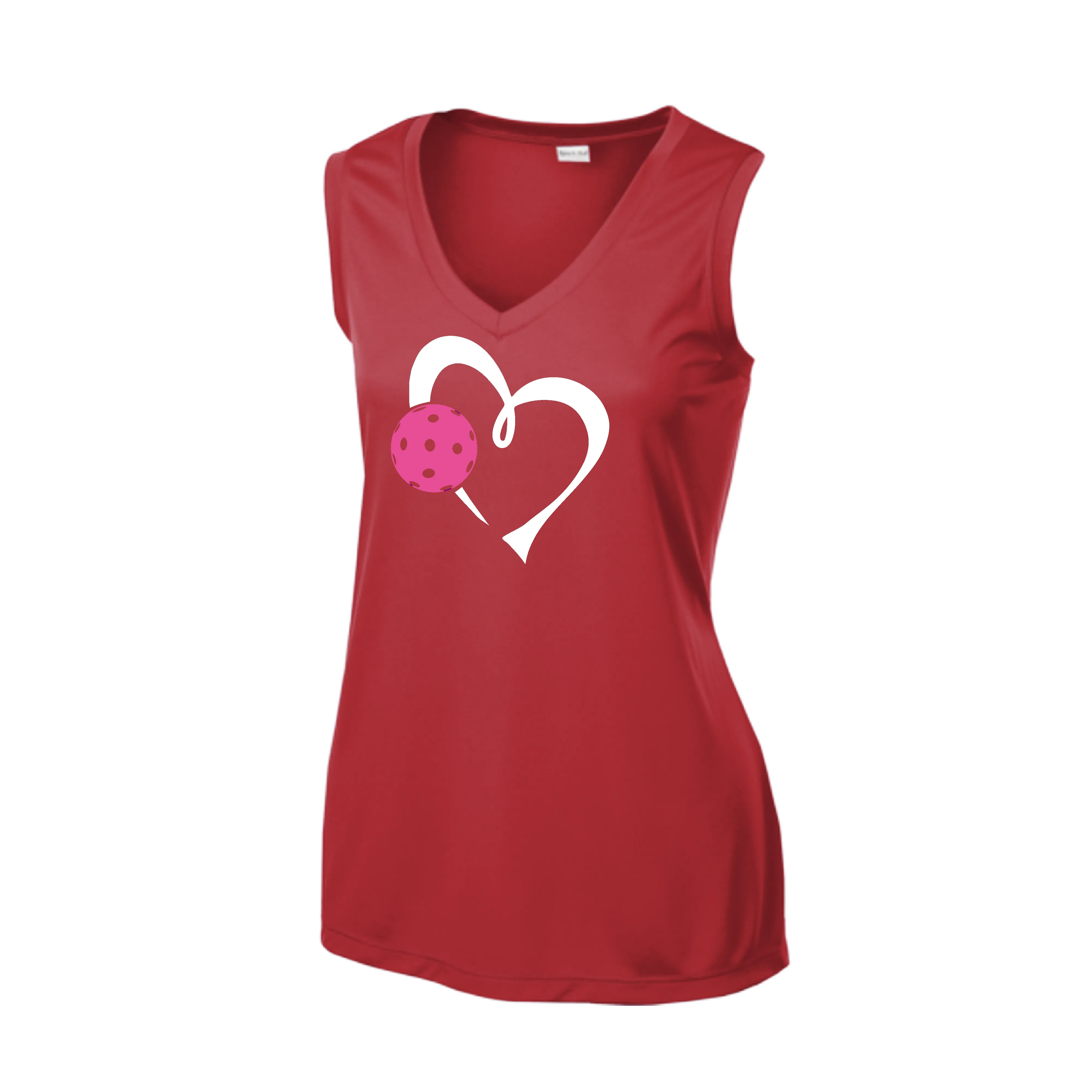 Love Pickleball Heart (Pink) | Women’s Sleeveless Shirt | 100% Polyester