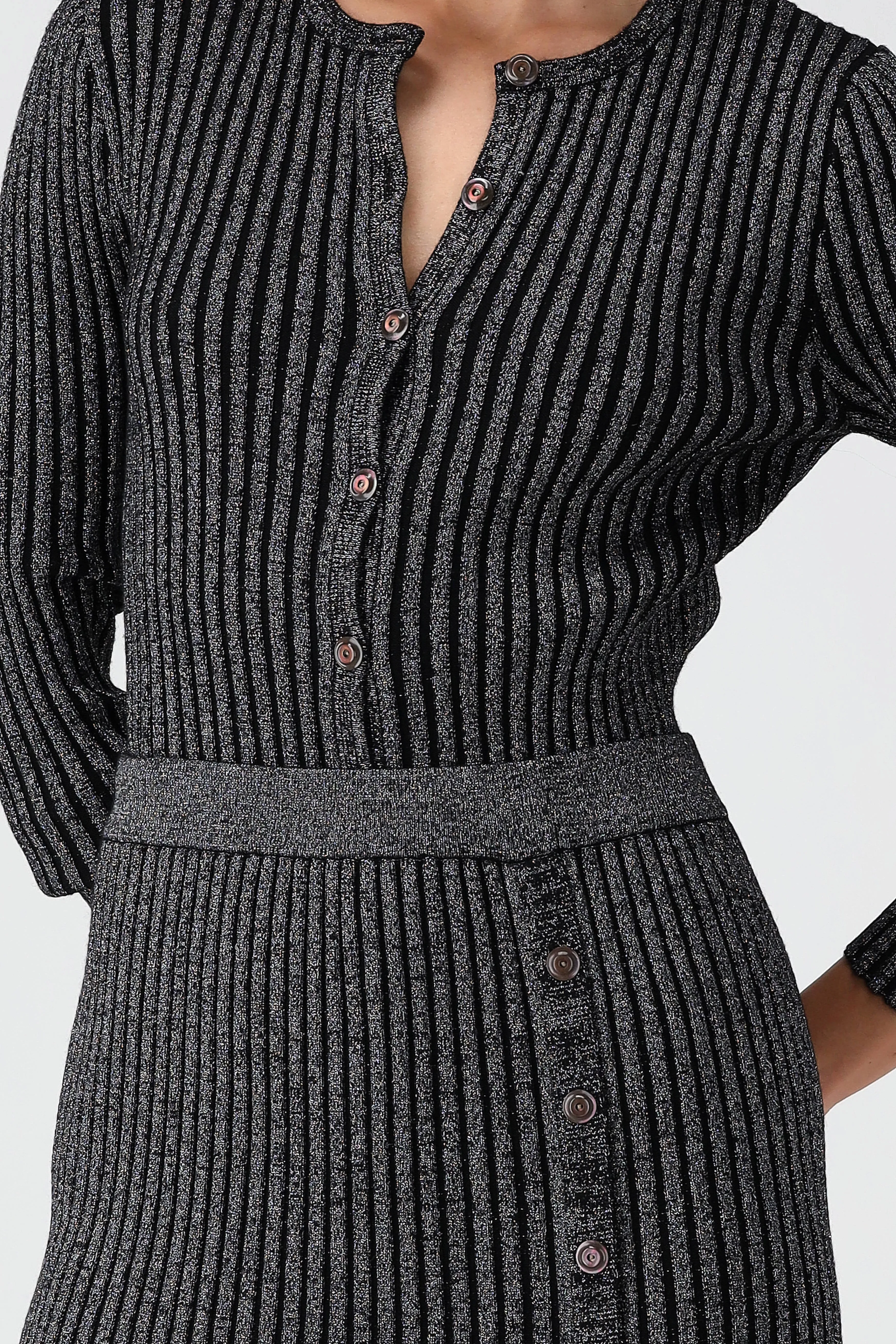 Lurex-Cardigan in Schwarz