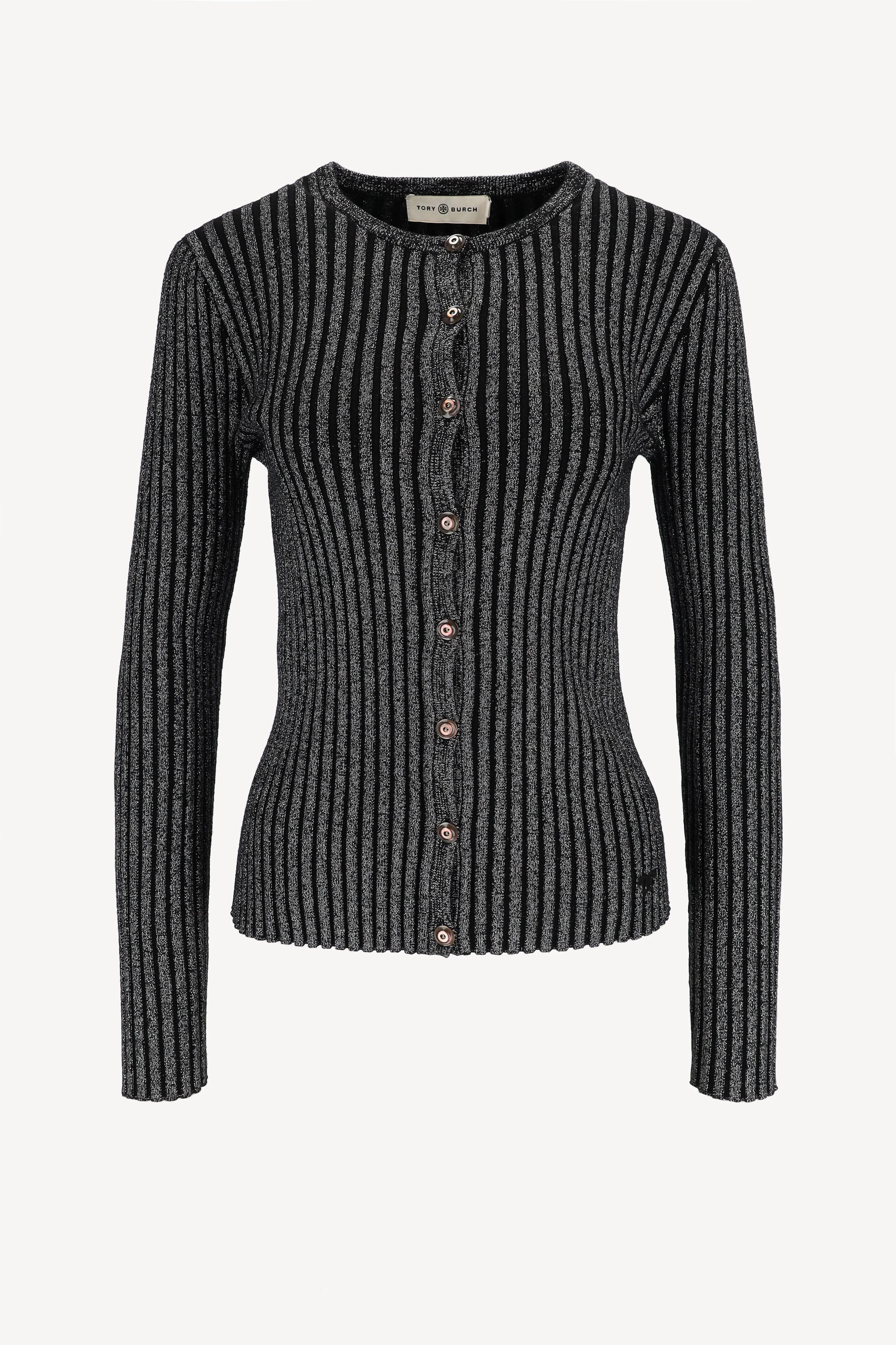 Lurex-Cardigan in Schwarz