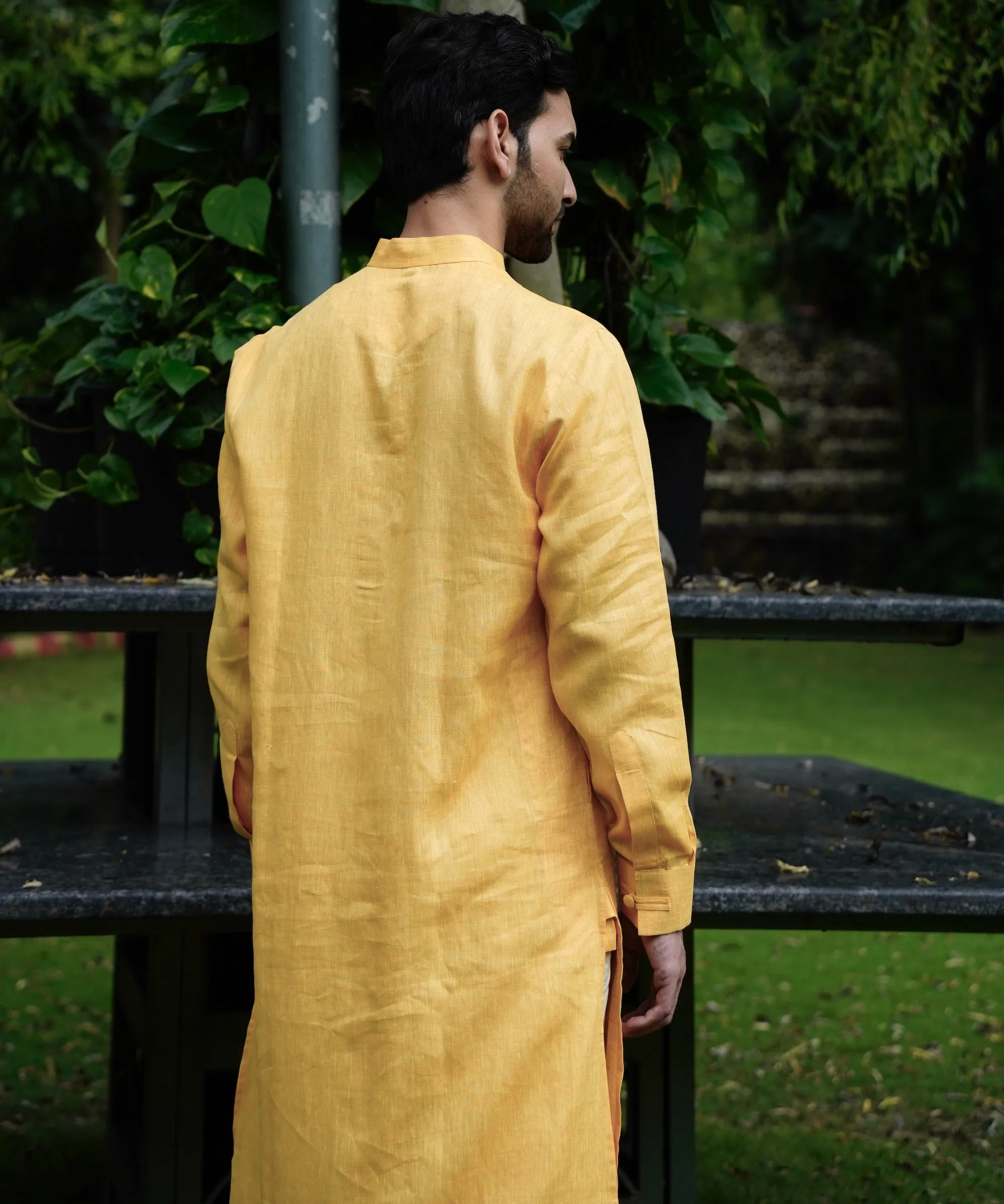 Marigold Linen Kurta Pyjama Set