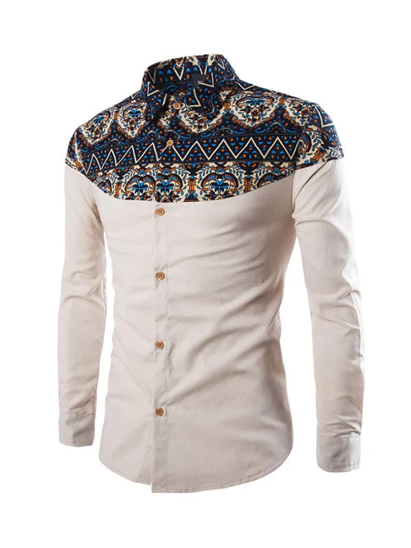 Men Printing Long-sleeved Shirt