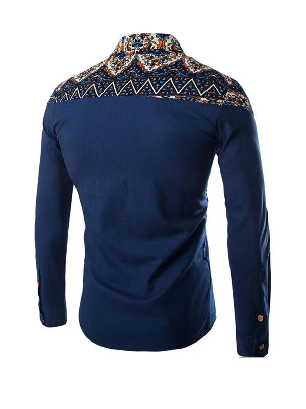 Men Printing Long-sleeved Shirt