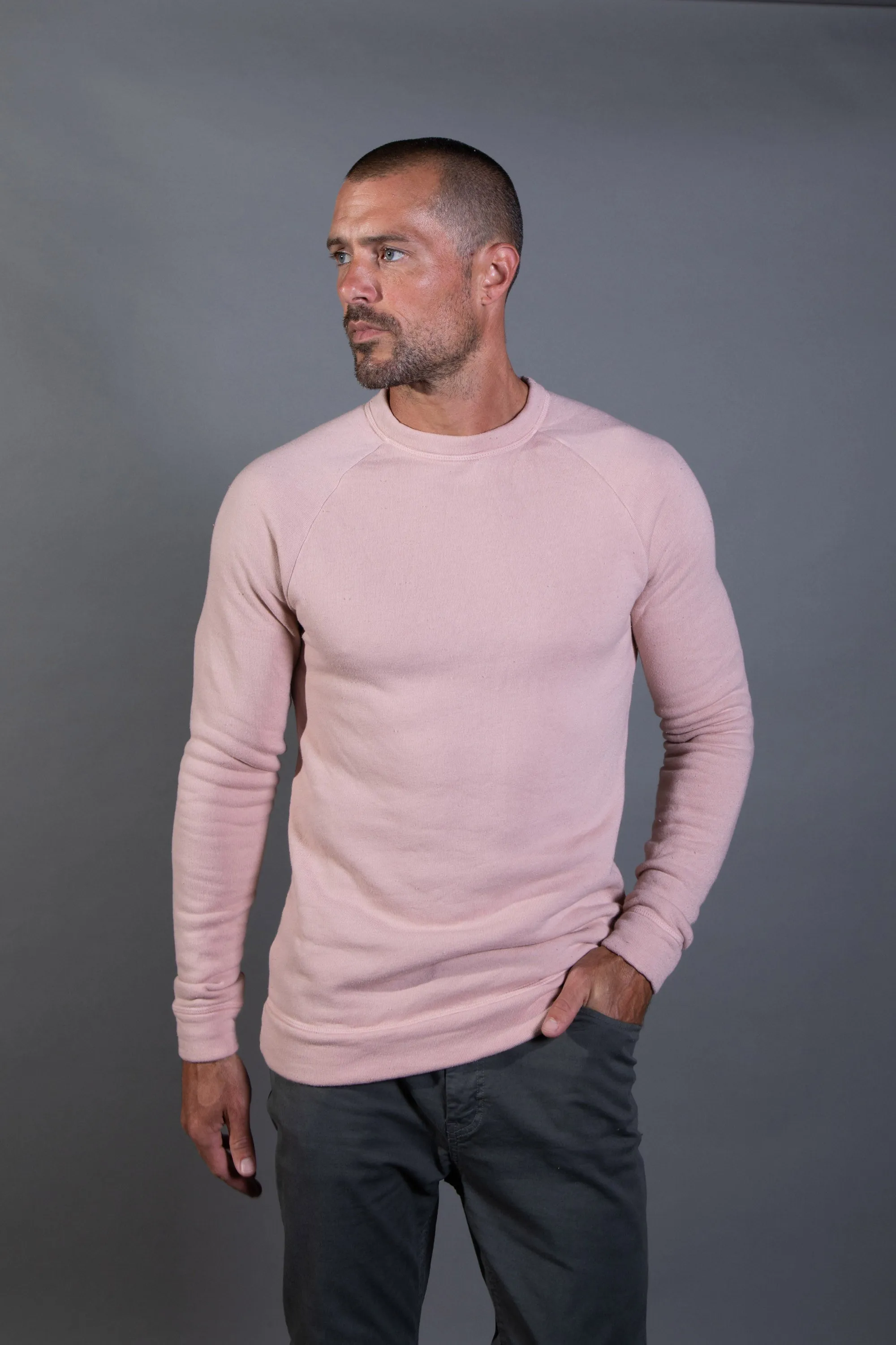 Men's French Terry Slim Fit Crew Neck Sweatshirt