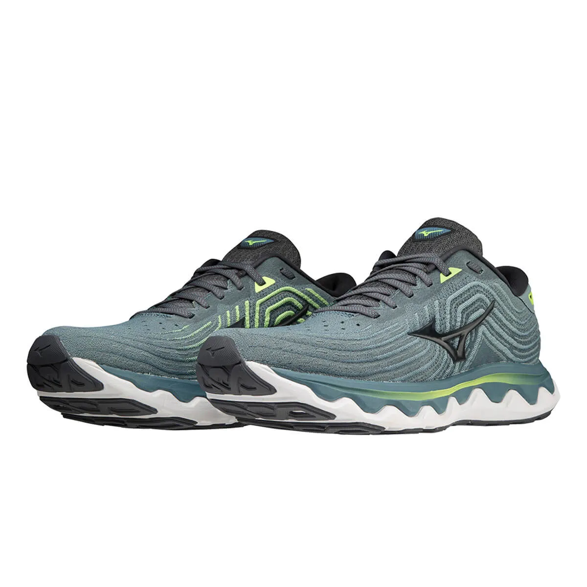 Mizuno Wave Horizon 6 Mens | Smokeblue/ebony/neolime