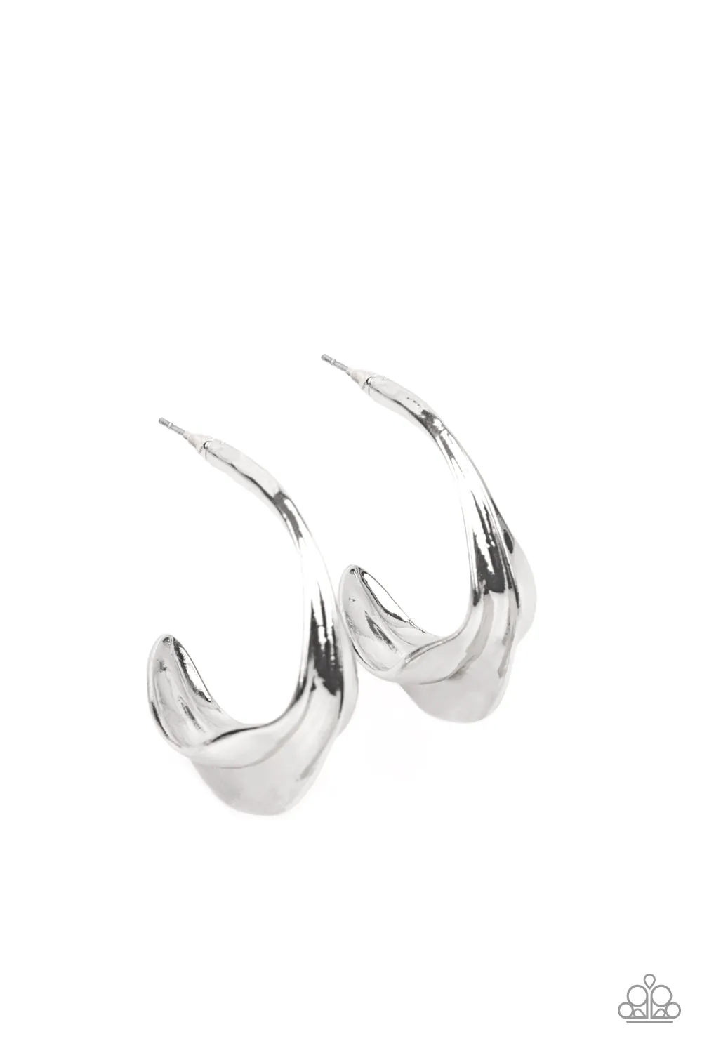 Modern Meltdown - Silver Earring