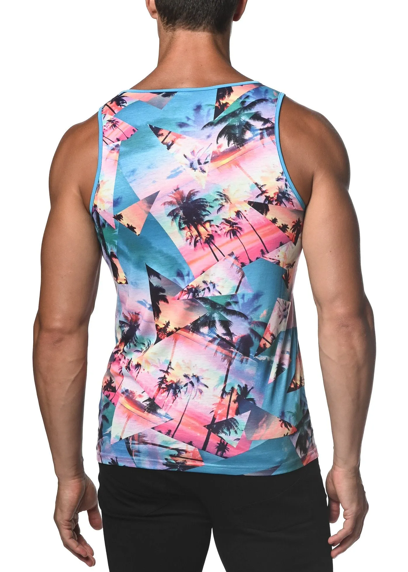 PALM COLLAGE JERSEY TANK