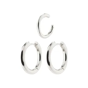 Pause Silver Plated Earring Set