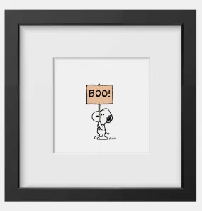 Peanuts Boo Framed Handmade Print