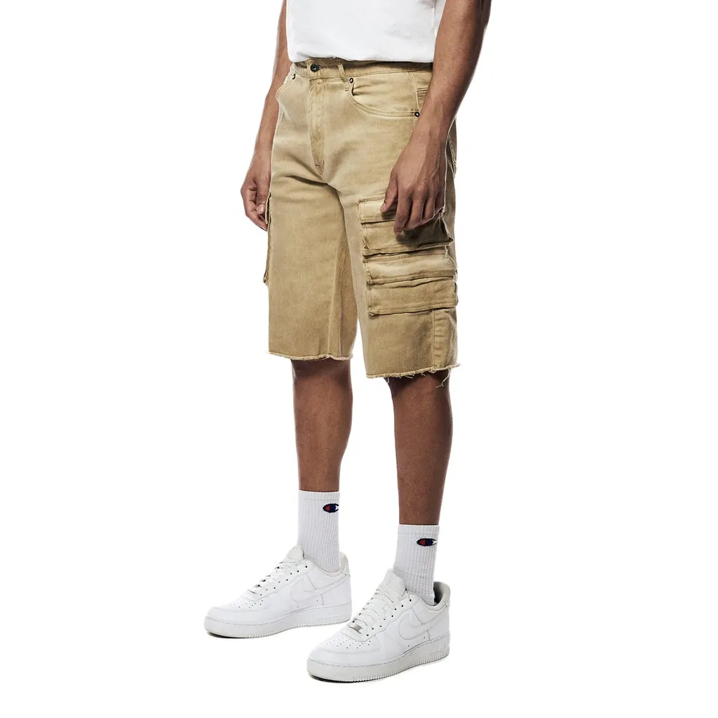 Pigment Dyed Twill Utility Shorts - Khaki