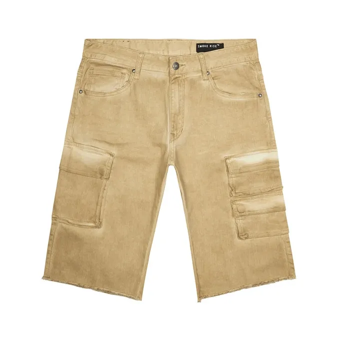 Pigment Dyed Twill Utility Shorts - Khaki