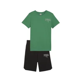 Puma boys' cotton t-shirt and shorts set Squad 679284-86 green-black