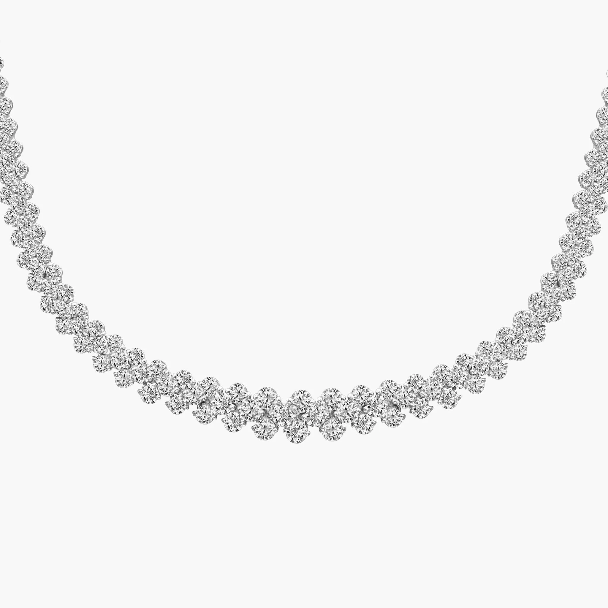 Three Row Diamond Necklace