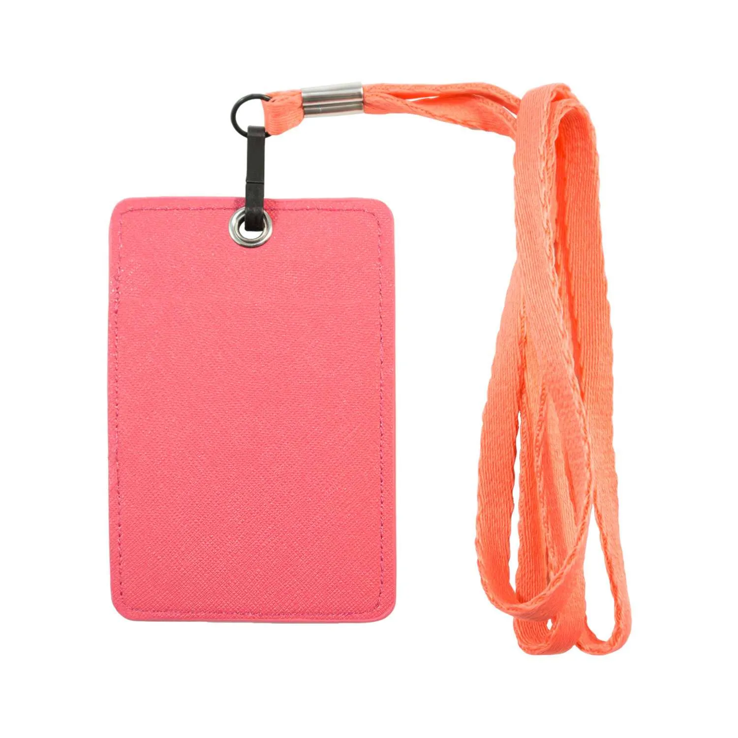 Unisex ID & Credit Cards Holder Wallet with Lanyard - Pink