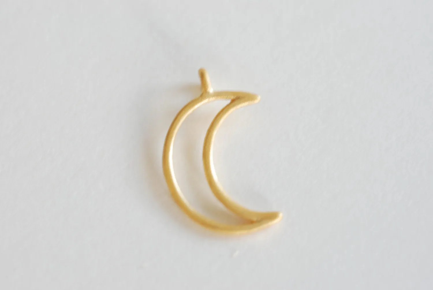 Vermeil Matte Wholesale Gold Open Crescent Moon Charm- 18k gold plated over Sterling Silver Moon Charm,Gold Half Moon Charm,Gold Moon Charm,Tusk Charm