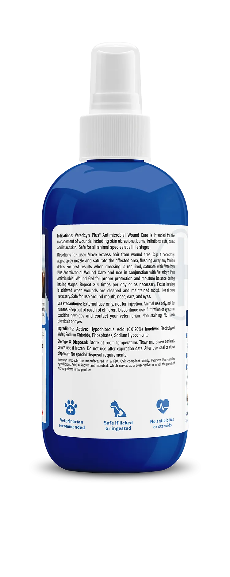 Vetericyn Plus Antimicrobial All Animal Wound Care Spray, 8-ounce