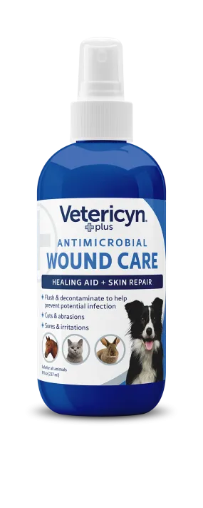 Vetericyn Plus Antimicrobial All Animal Wound Care Spray, 8-ounce