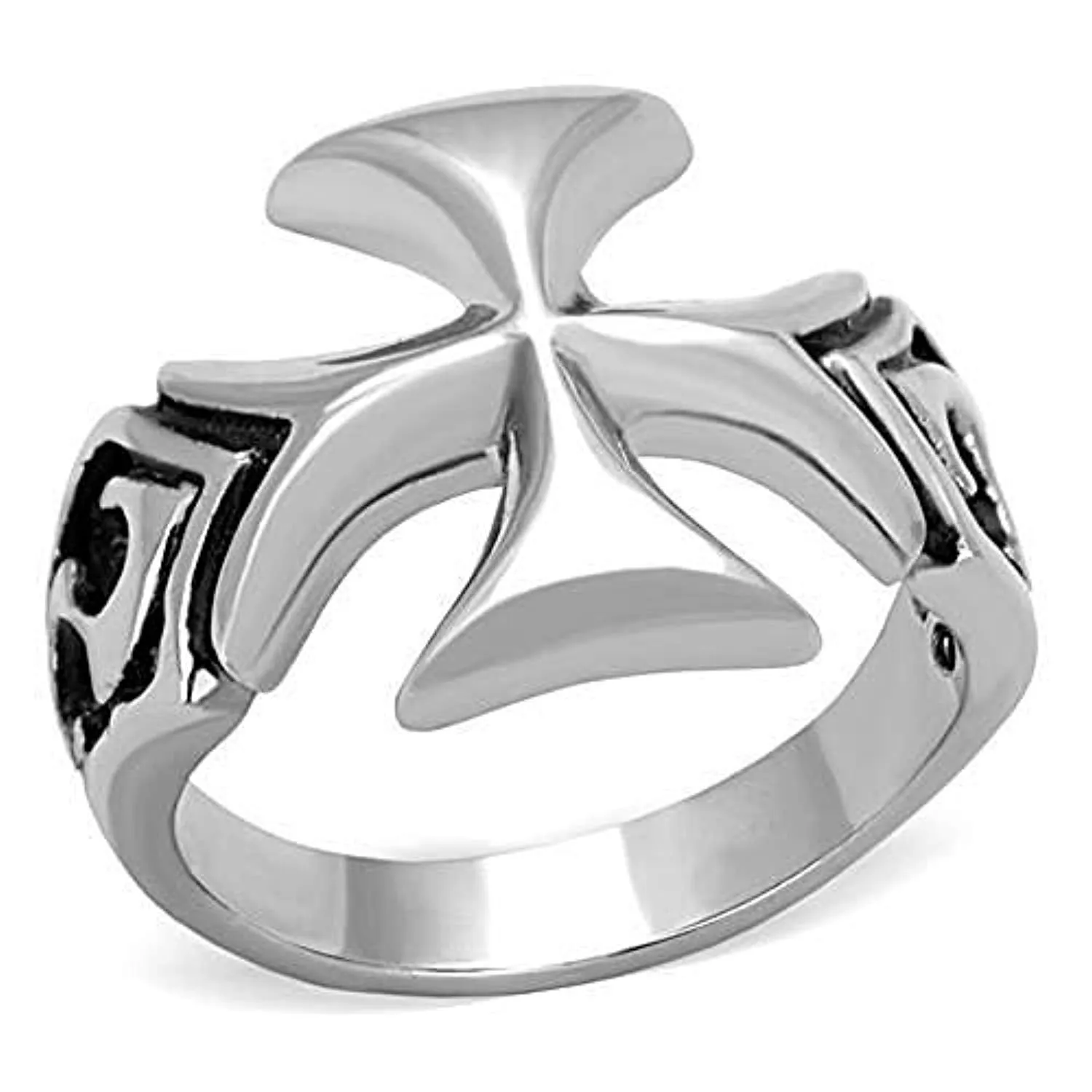 WildKlass Stainless Steel Ring High Polished (no Plating) Men Epoxy Jet