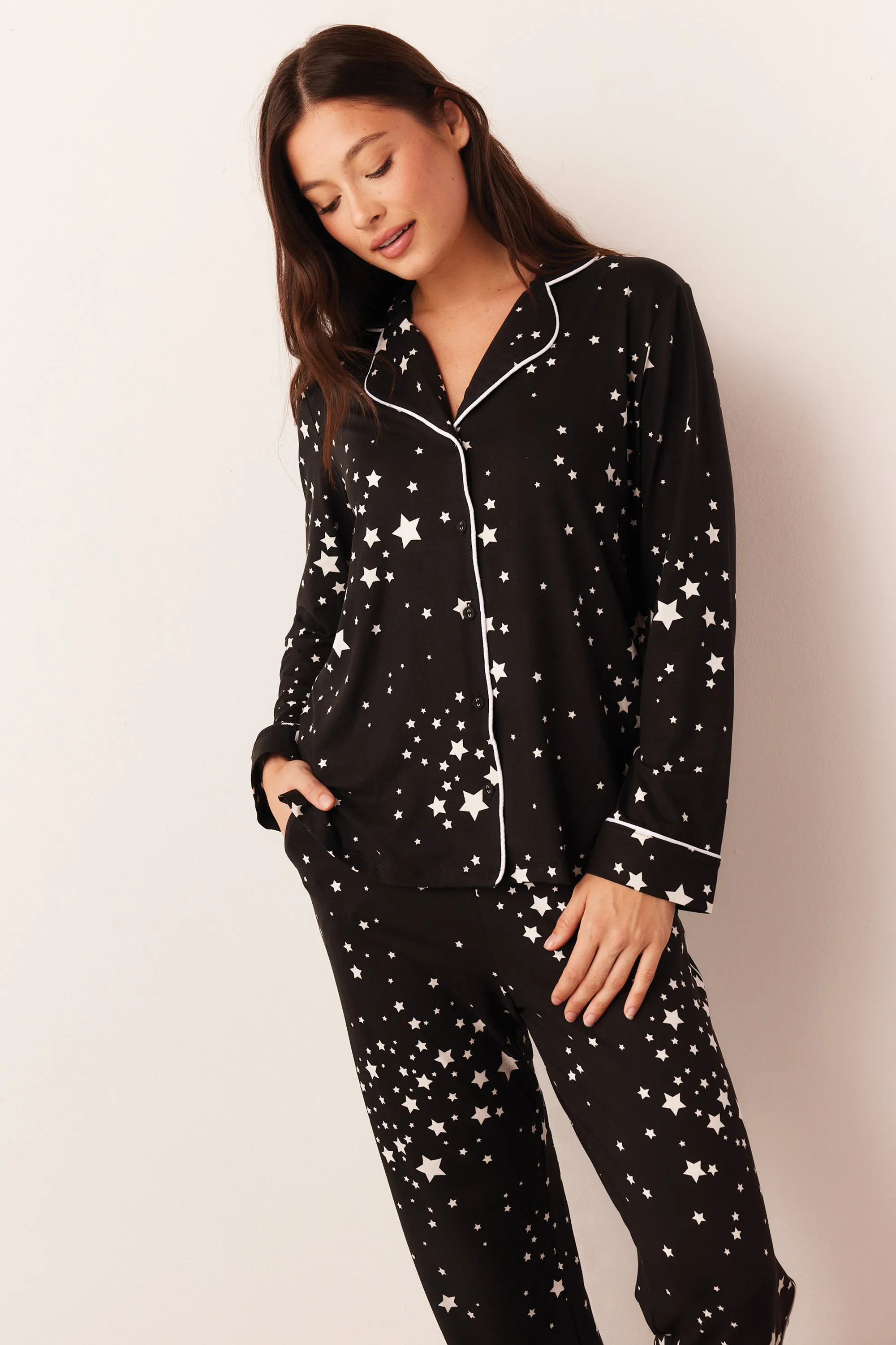 Winter PJ Set | Black Stars