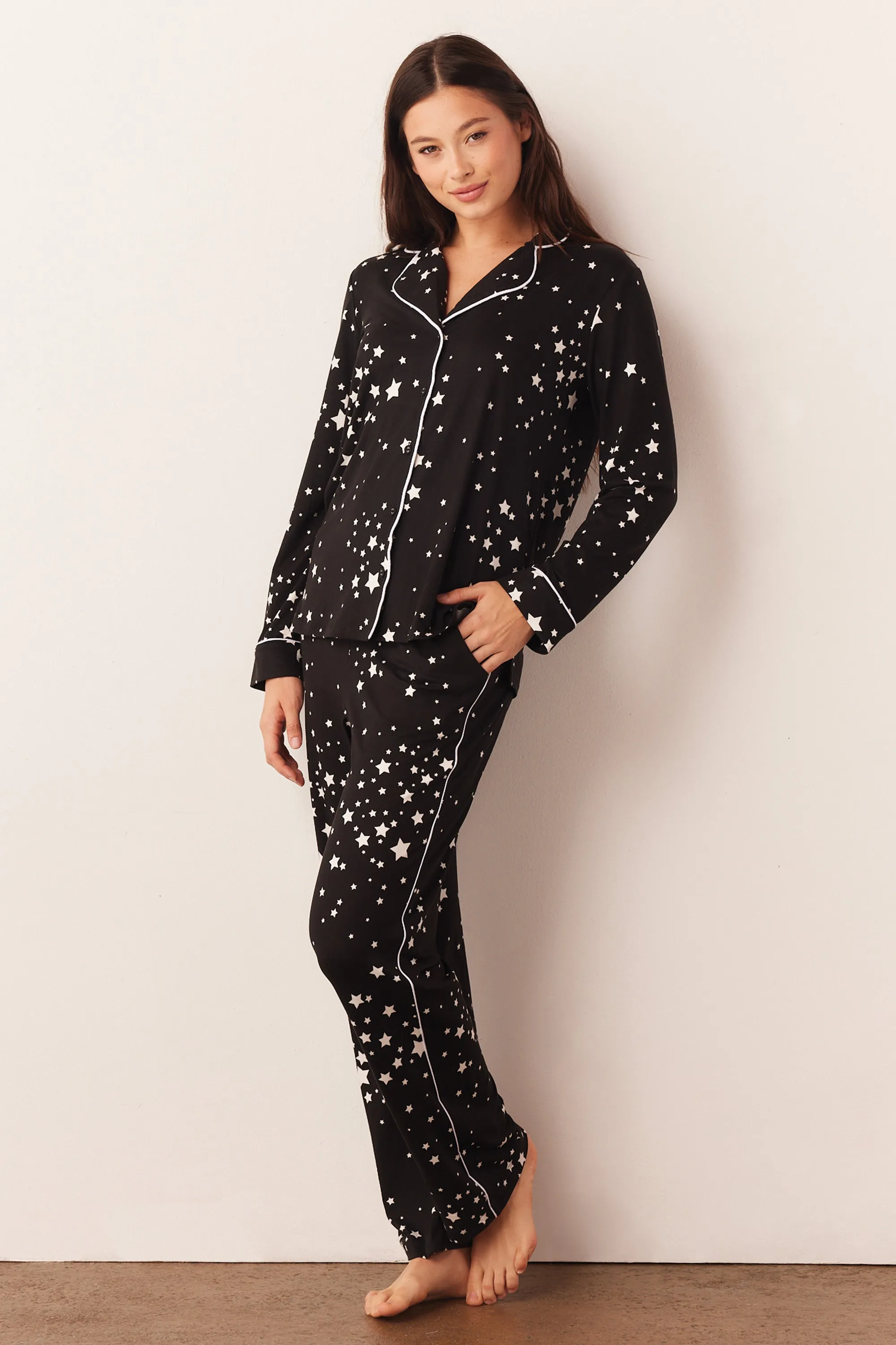 Winter PJ Set | Black Stars