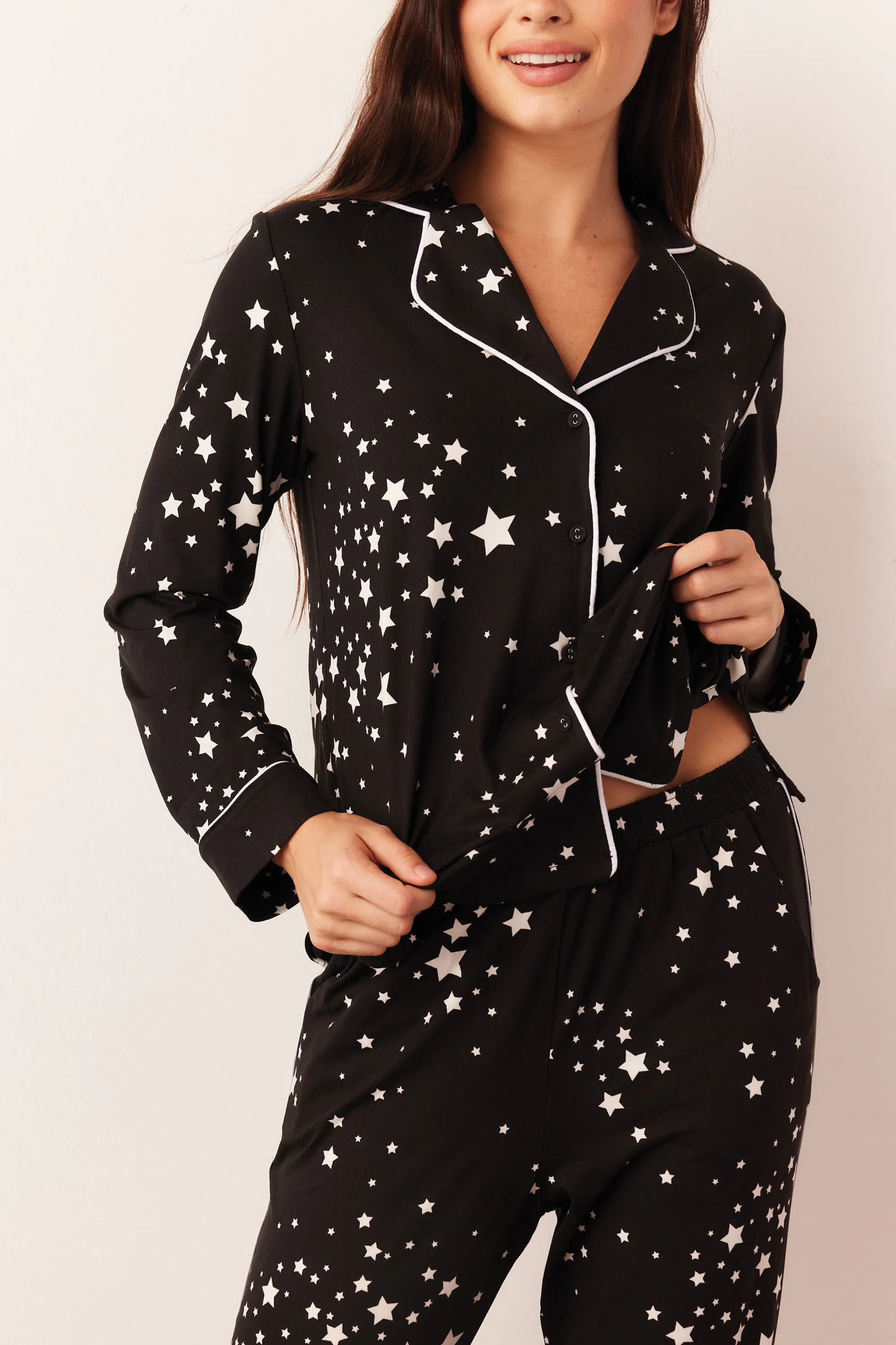 Winter PJ Set | Black Stars